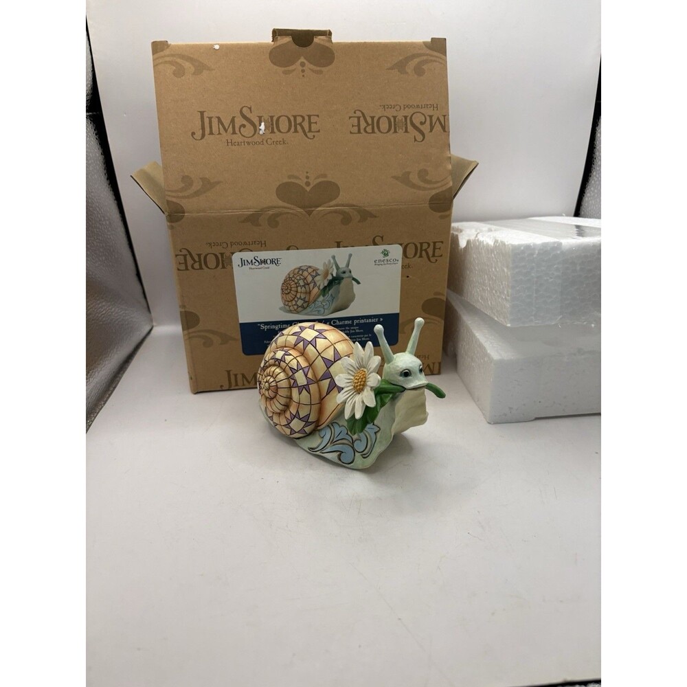 Jim Shore Heartwood “Springtime Charmer” Snail Figurine New In Box 6017782 - Picture 1 of 7